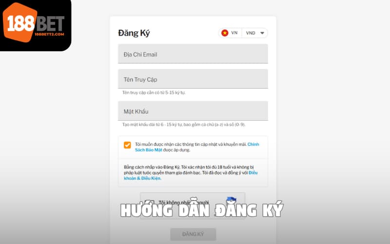 Cách đăng ký tài khoản 188Bet